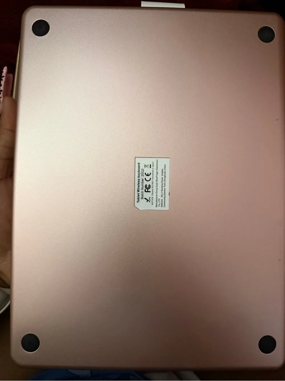 Rose Gold Wireless Bluetooth Keyboard Case for Tablet